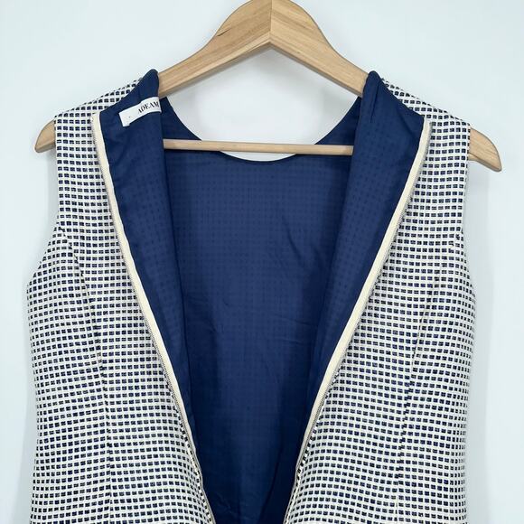 ADEAM Tweed Dress Sleeveless Plaid Fringe Trim Asymmetric Mini Dress - Picture 9 of 13